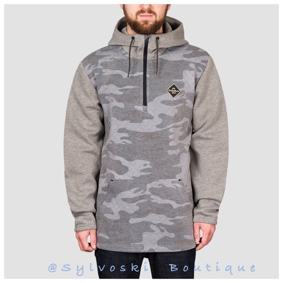 🔥 QUIKSILVER SHREDDER SNOW TECH PULLOVER HOOD TRUE BLACK GPS POINT NWT - Picture 5 of 7